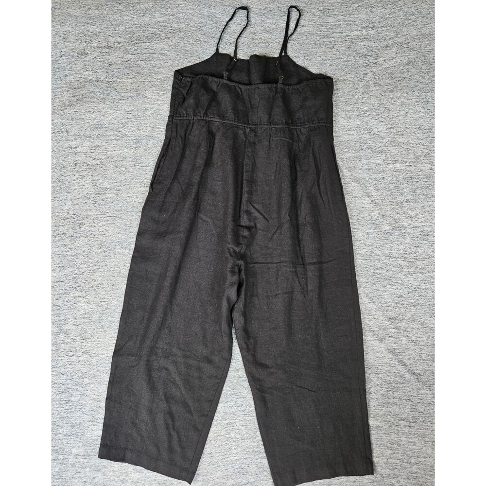 First Rite Women's MIRA Black Linen Jumpsuit Sleeveless With Pockets Size XL